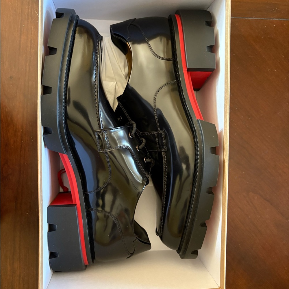 Christian Louboutin Black and Red Oxfords